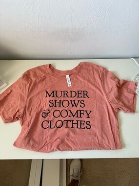 Graphic Tee - 'Murder Shows & Comfy Clothes' in Dusty Rose